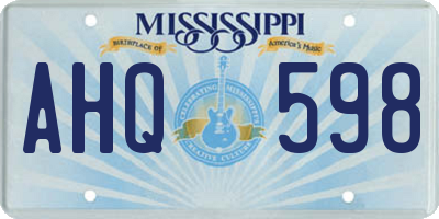 MS license plate AHQ598