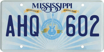 MS license plate AHQ602