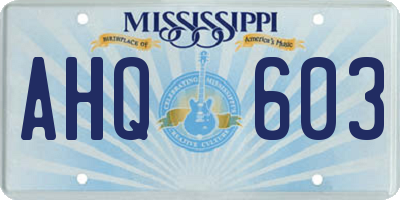 MS license plate AHQ603