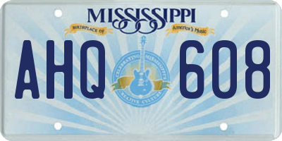 MS license plate AHQ608