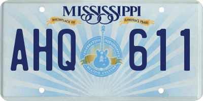 MS license plate AHQ611