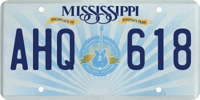 MS license plate AHQ618