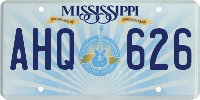 MS license plate AHQ626