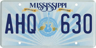 MS license plate AHQ630