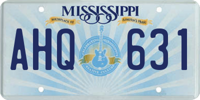 MS license plate AHQ631