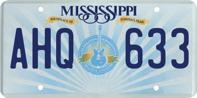 MS license plate AHQ633