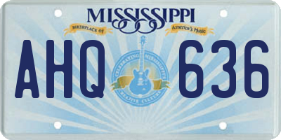 MS license plate AHQ636