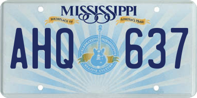 MS license plate AHQ637
