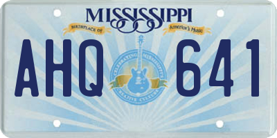 MS license plate AHQ641