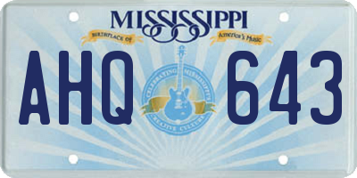 MS license plate AHQ643