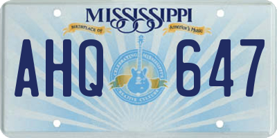 MS license plate AHQ647