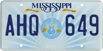 MS license plate AHQ649