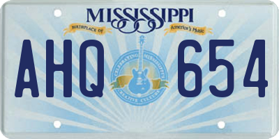 MS license plate AHQ654