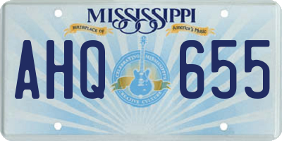 MS license plate AHQ655