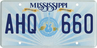 MS license plate AHQ660