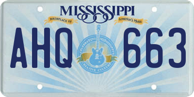 MS license plate AHQ663