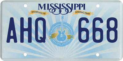 MS license plate AHQ668