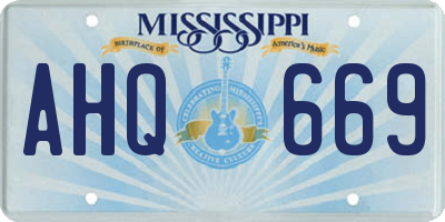 MS license plate AHQ669