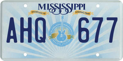 MS license plate AHQ677