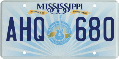 MS license plate AHQ680