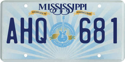 MS license plate AHQ681