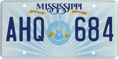 MS license plate AHQ684