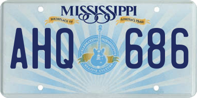MS license plate AHQ686