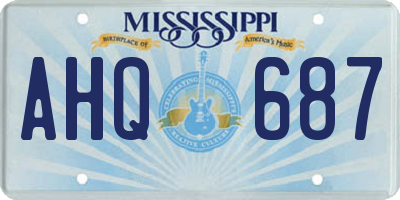 MS license plate AHQ687