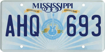 MS license plate AHQ693