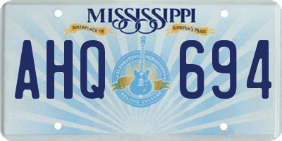 MS license plate AHQ694