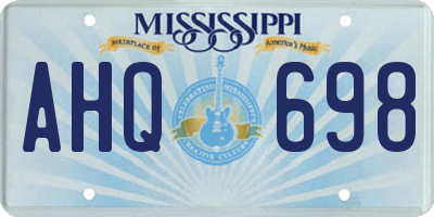 MS license plate AHQ698