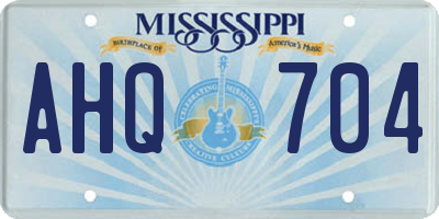 MS license plate AHQ704