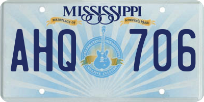 MS license plate AHQ706