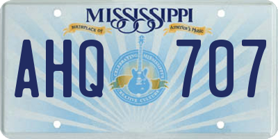MS license plate AHQ707