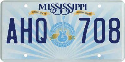 MS license plate AHQ708
