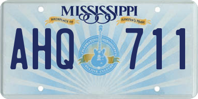 MS license plate AHQ711