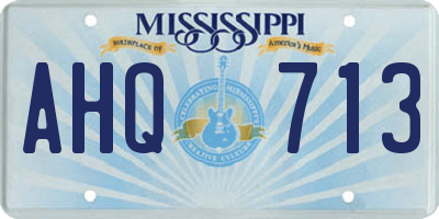 MS license plate AHQ713