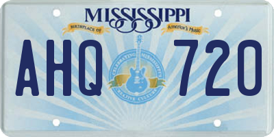 MS license plate AHQ720