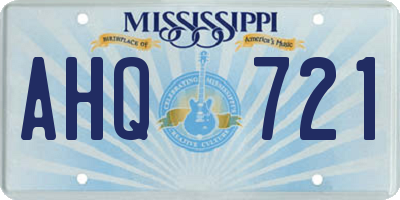 MS license plate AHQ721