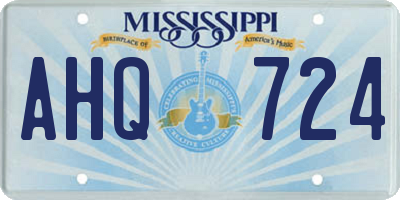 MS license plate AHQ724