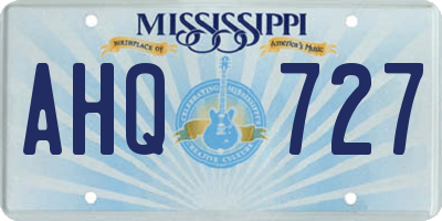 MS license plate AHQ727