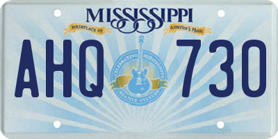 MS license plate AHQ730