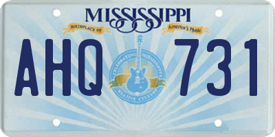 MS license plate AHQ731