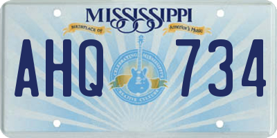 MS license plate AHQ734