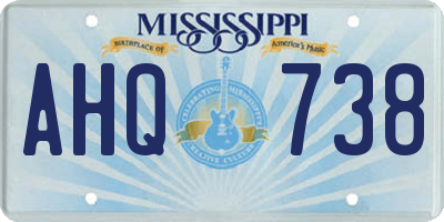 MS license plate AHQ738