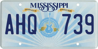 MS license plate AHQ739