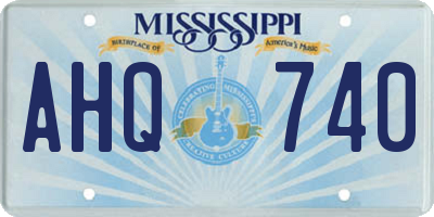 MS license plate AHQ740