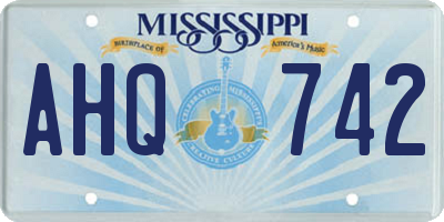 MS license plate AHQ742