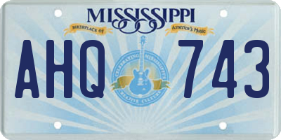 MS license plate AHQ743