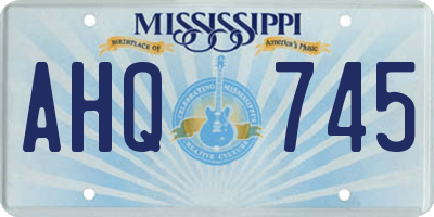 MS license plate AHQ745